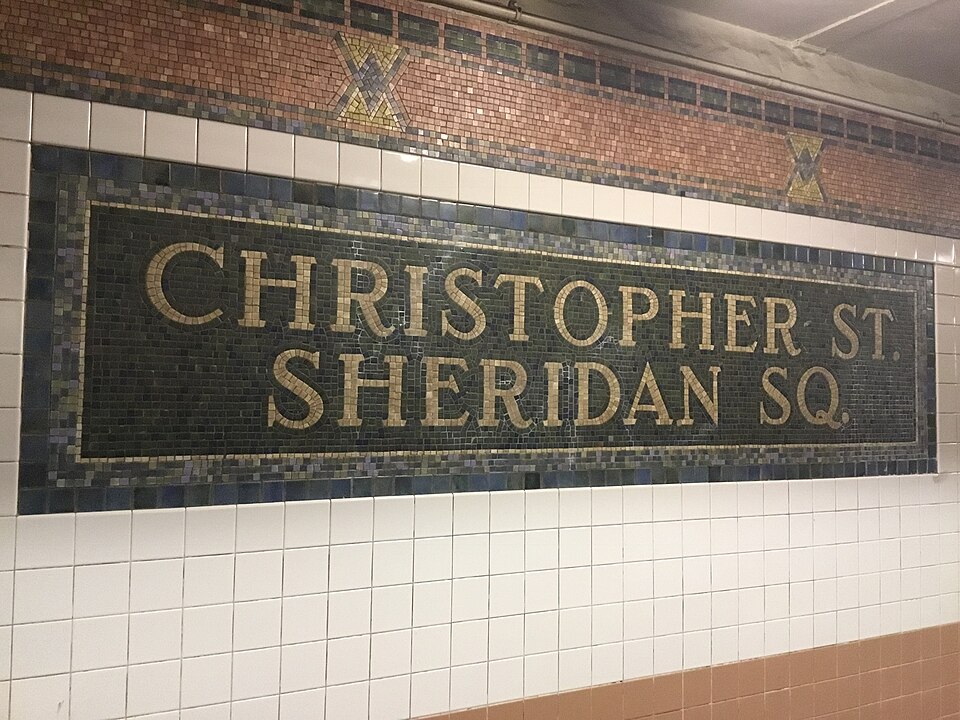 Christopher Street station, outside the bar (Kettle of Fish)