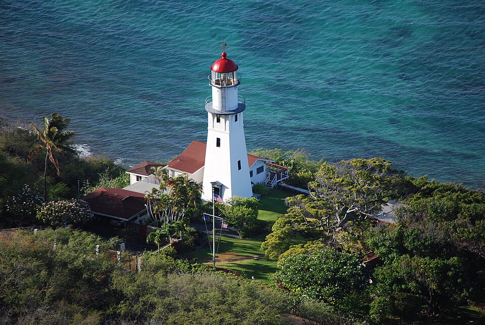 Diamond Head Lighthouse, below the lookouts (Diamond Head Road lookouts)