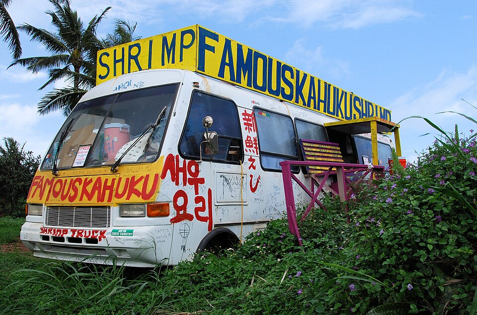 The Kahuku food truck lot, down the road (The Grand Tour)
