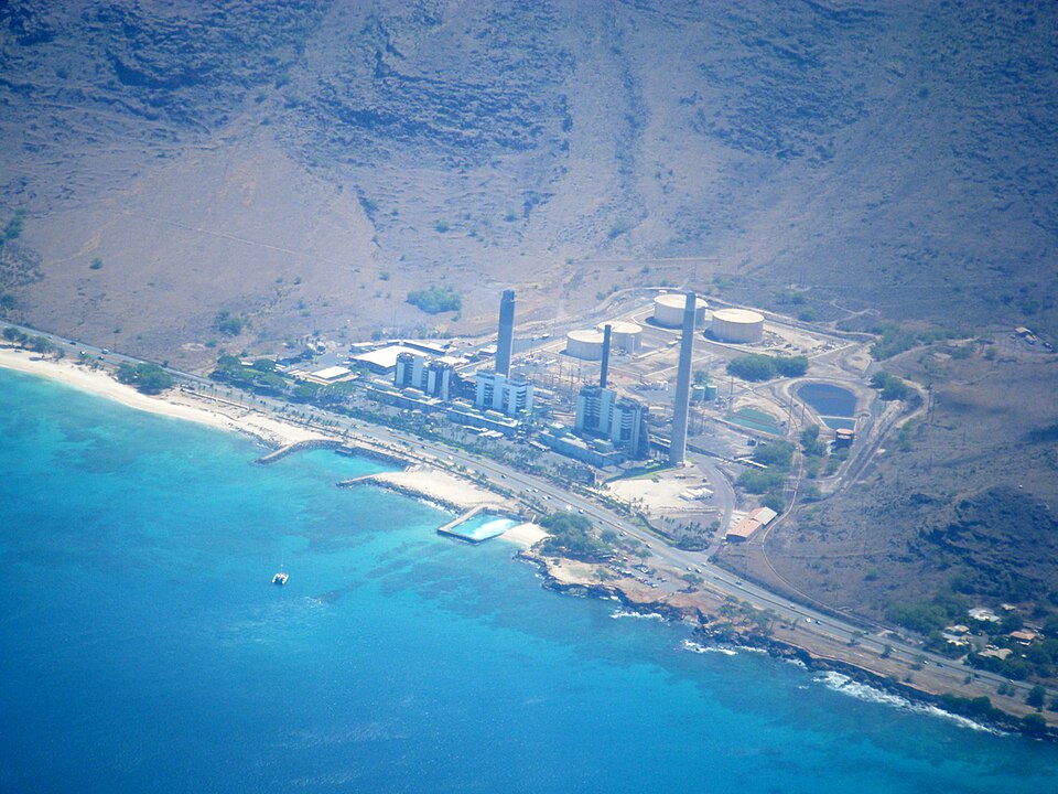 Kahe Point and the power plant (Electric Beach (Kahe Point))