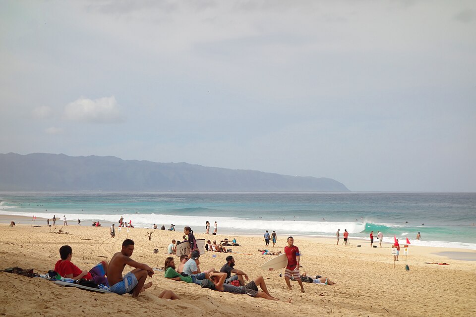 Banzai Beach, below the trail (ʻEhukai Pillbox Hike)