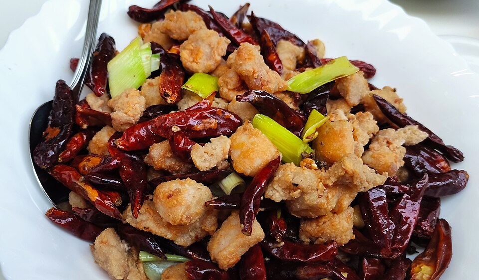 Chicken with dried chilies (Chuan Tian Xia)